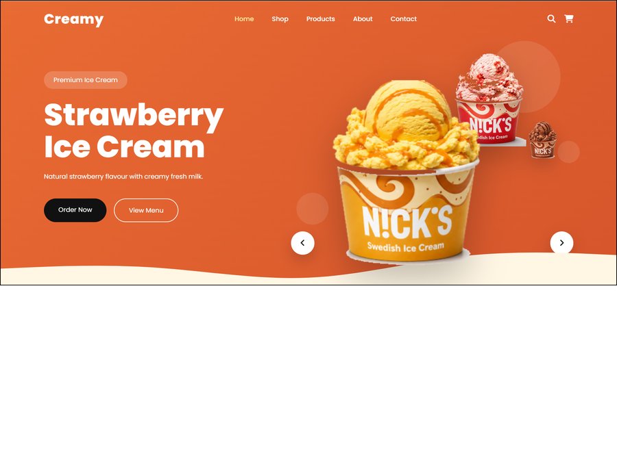 Creamy - Food & Beverage website design