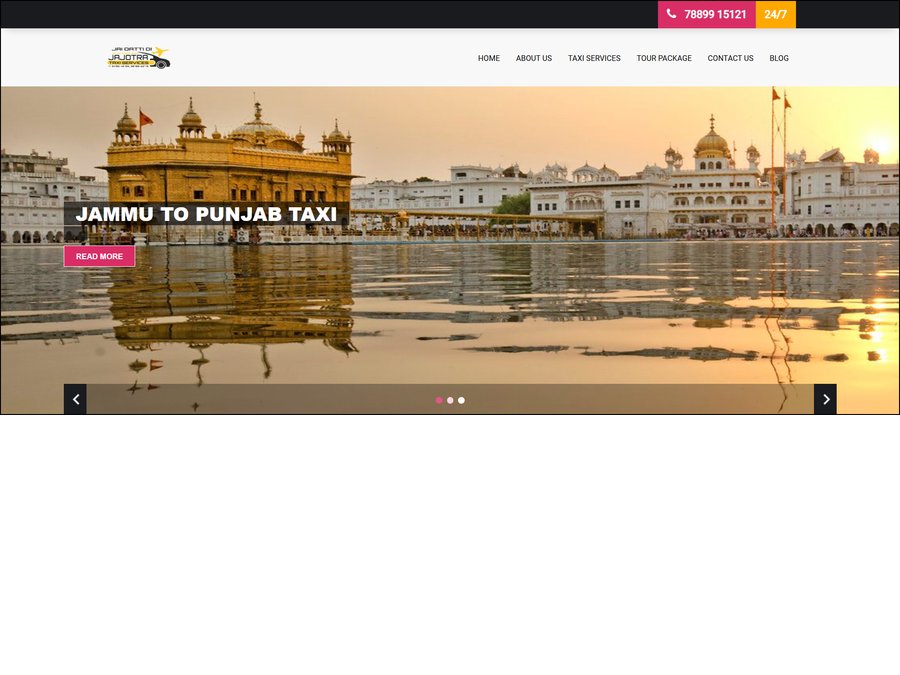 Jai Datti Di Jajotra - Travel & Taxi website design